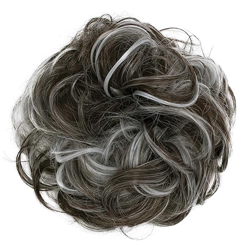 PrettyShop - Banda elástica tipo postizo de cabello voluminoso apenas ondulado, ideal para peinados recogidos de novias o rodetes desaliñados, color