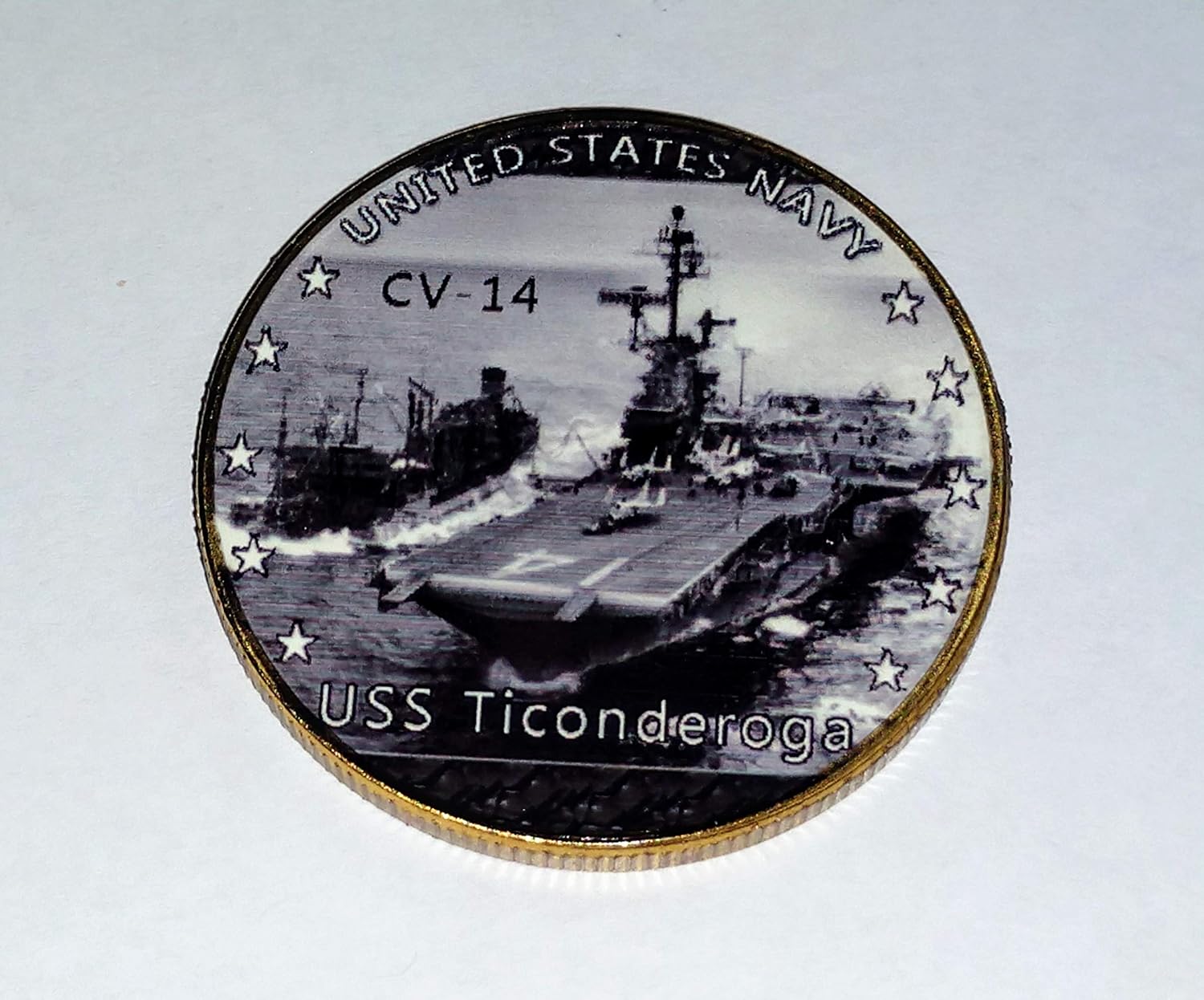 Navy USS Ticonderoga CV-14#17 Military Honor Challenge Coin