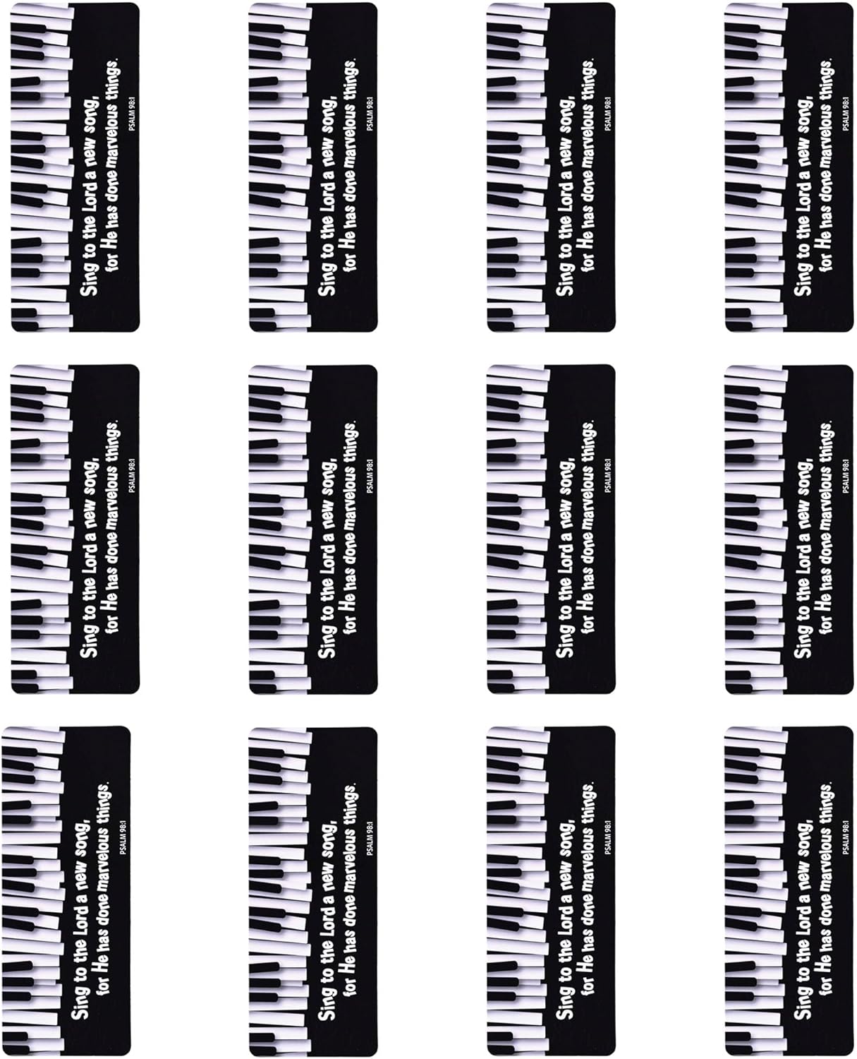 Dicksons インスピレーションクリスチャンブックカード ブックマーク 本や小説用 2.5 x 7インチ ラミネート紙 ピアノ