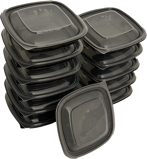 Food Containers Meal Prep Containers with Lids - Pack of 12 Portion Control Containers Freezer Containers with Lids - Reusable microwavable plastic food containers food prep containers with lids