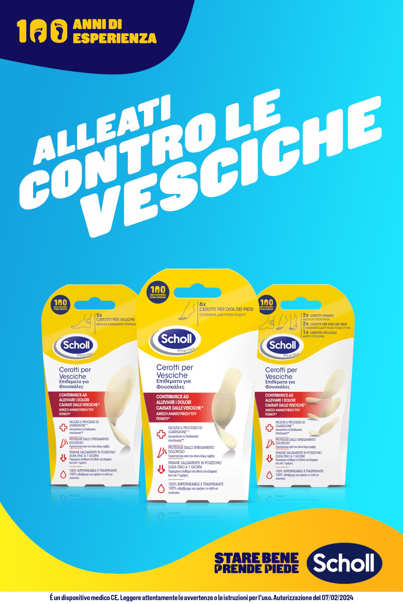 Scholl Cerotti per le Vesciche, 5 Cerotti per le Dita dei Piedi