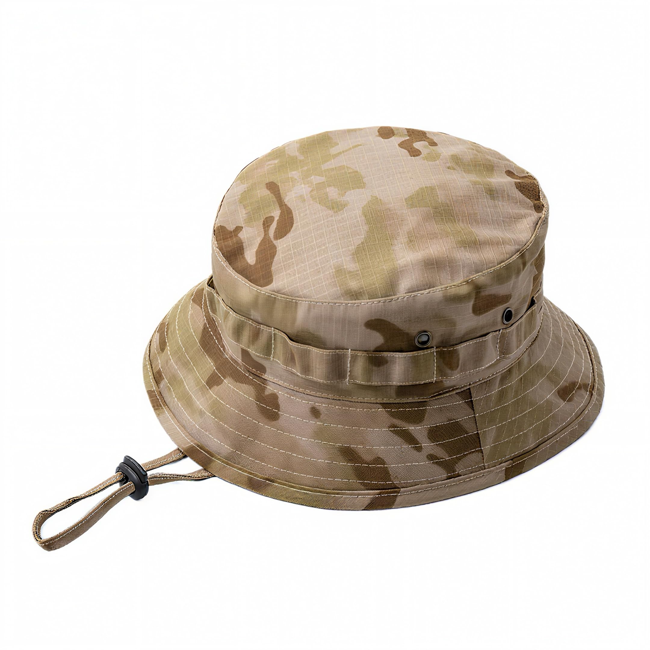 BAISEBAOFU Camo Mens Bucket Hat, Sun Hat for Men, Bush Hat Military Cap Boonie Army Camo Hat, Carp Fishing Accessories (Sand Camo)
