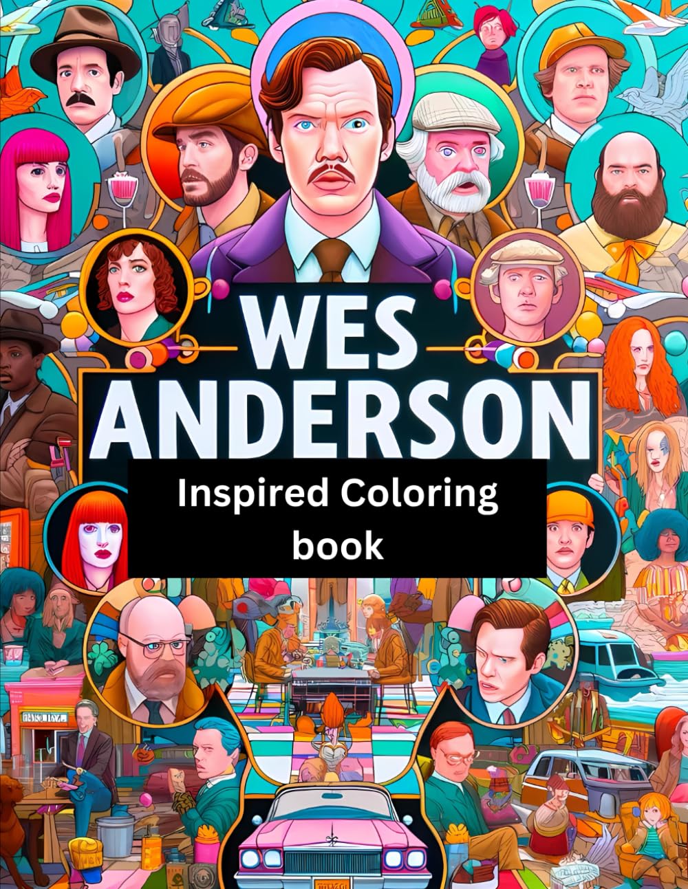 Wes Anderson Inspired Coloring Book: A Journey Through Symmetry and Color