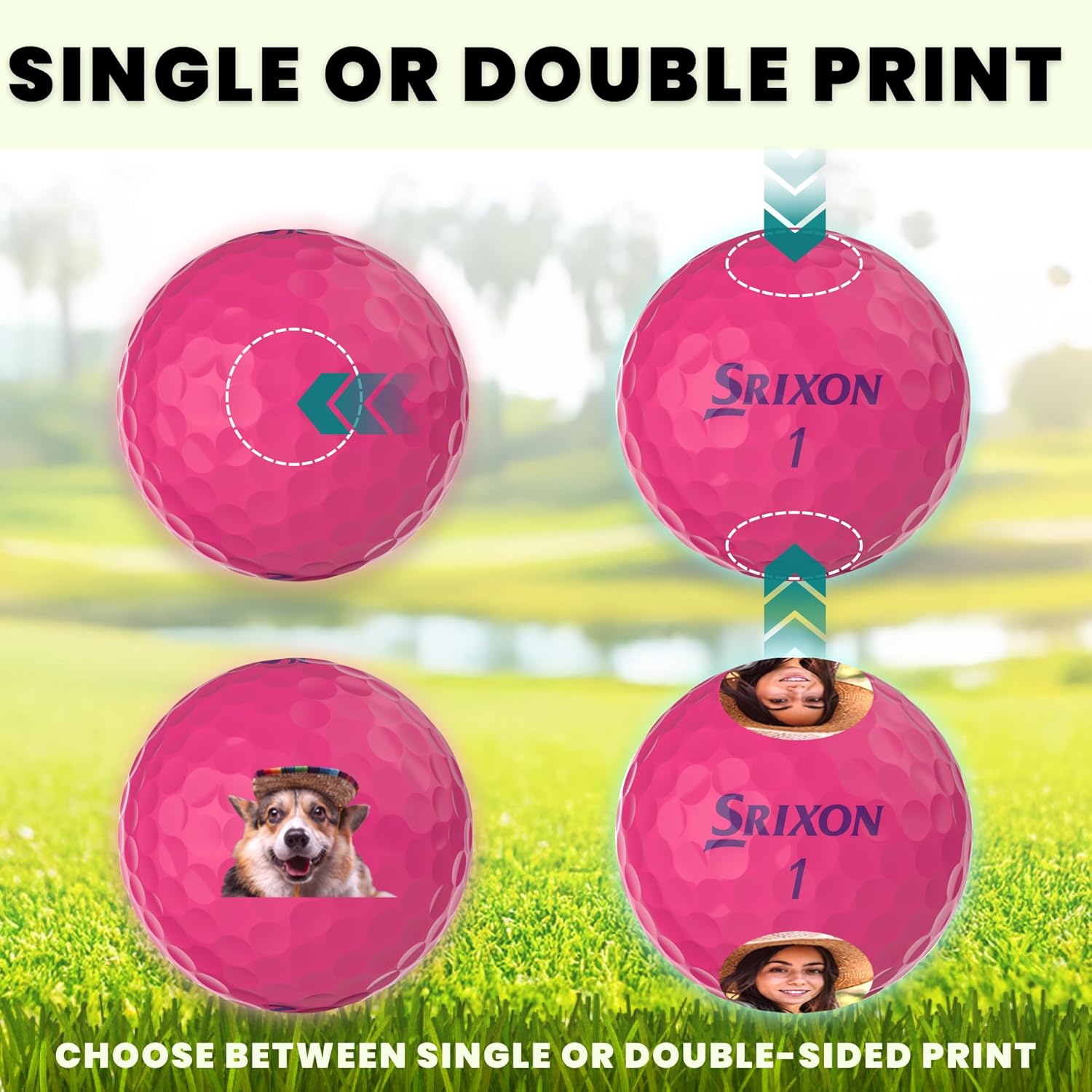 – Custom Pink Srixon Soft Feel Lady Golf Balls with Your Logo, Photo, or Text, 12-Pack – Ideal for Women Golfers, Corporate Gifts, or Personalized Golf Accessories