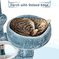 Vista 9 de Yaheetech Árbol para Gatos con Temática Oceánica de 45.5 Pulgadas, Torre para Gatos de Múltiples Niveles, Muebles de Felpa para Mascotas con Nido