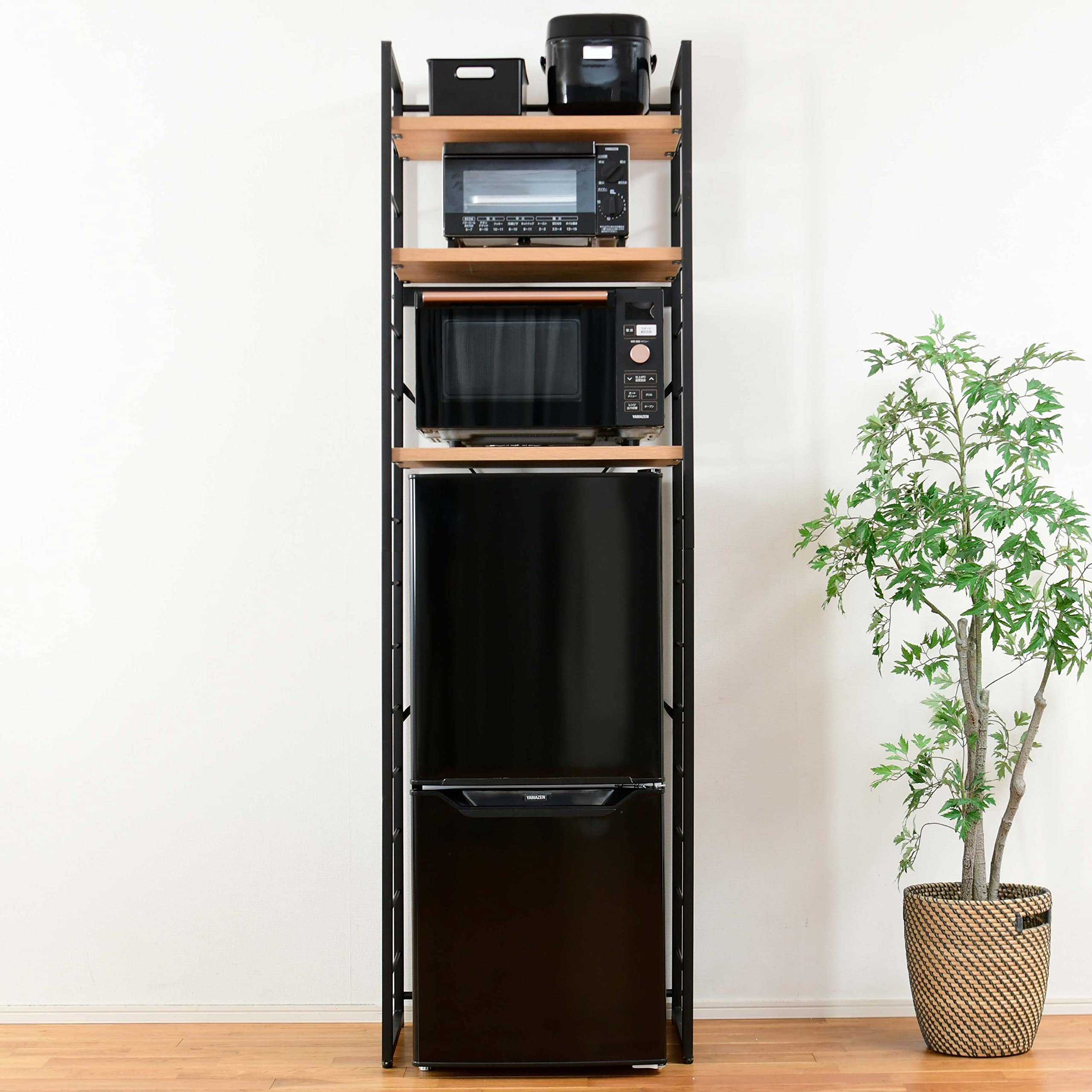 家電収納ラックスリムMES-19603R(ABR/SBK)