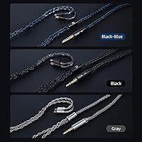 Vista 7 de KBEAR - Cable IEM ST12 de 2 pines, cable de repuesto para auriculares de monitor intrauditivo, 8 núcleos 4N OFC plateado cable de extensión de cable