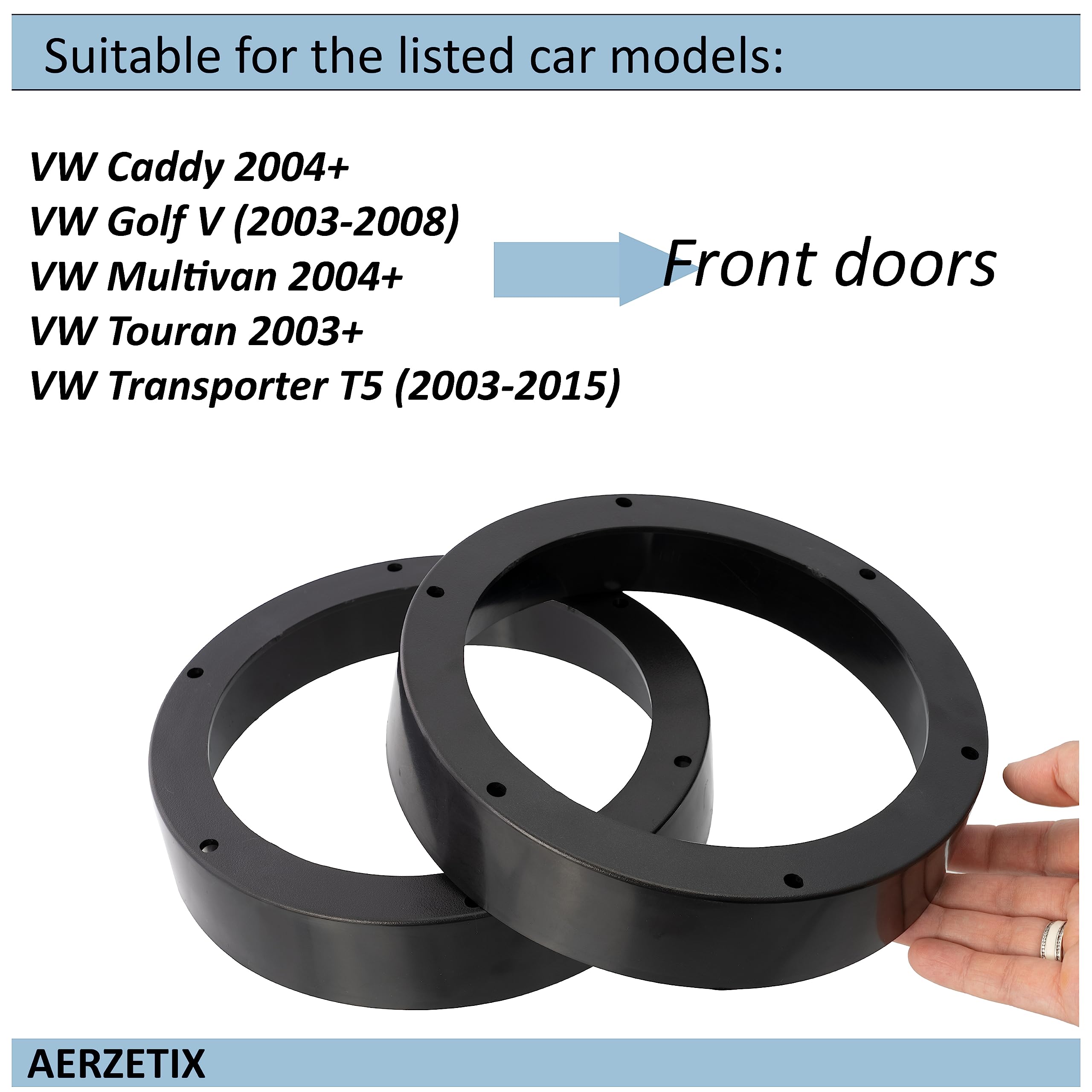 Set 2 Adattatori Altoparlanti Auto Ø200mm - Compatibile Con VW Caddy, Golf V, Touran, Transporter T5 - Foto 9