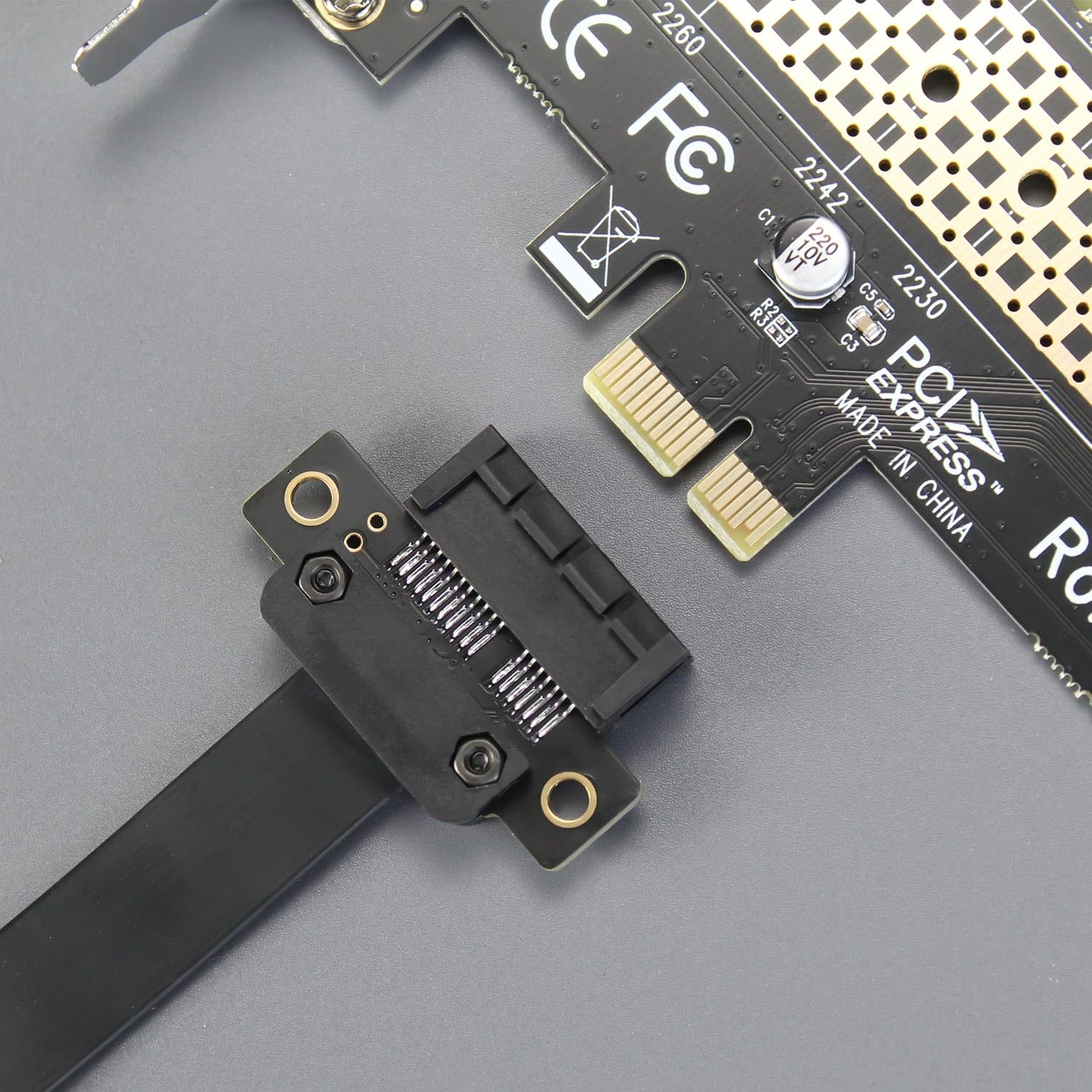 GLOTRENDS 200mm PCIe 3.0 X1 Riser Cable pour M.2, WiFi, Firewire, USB, cartes son, etc.