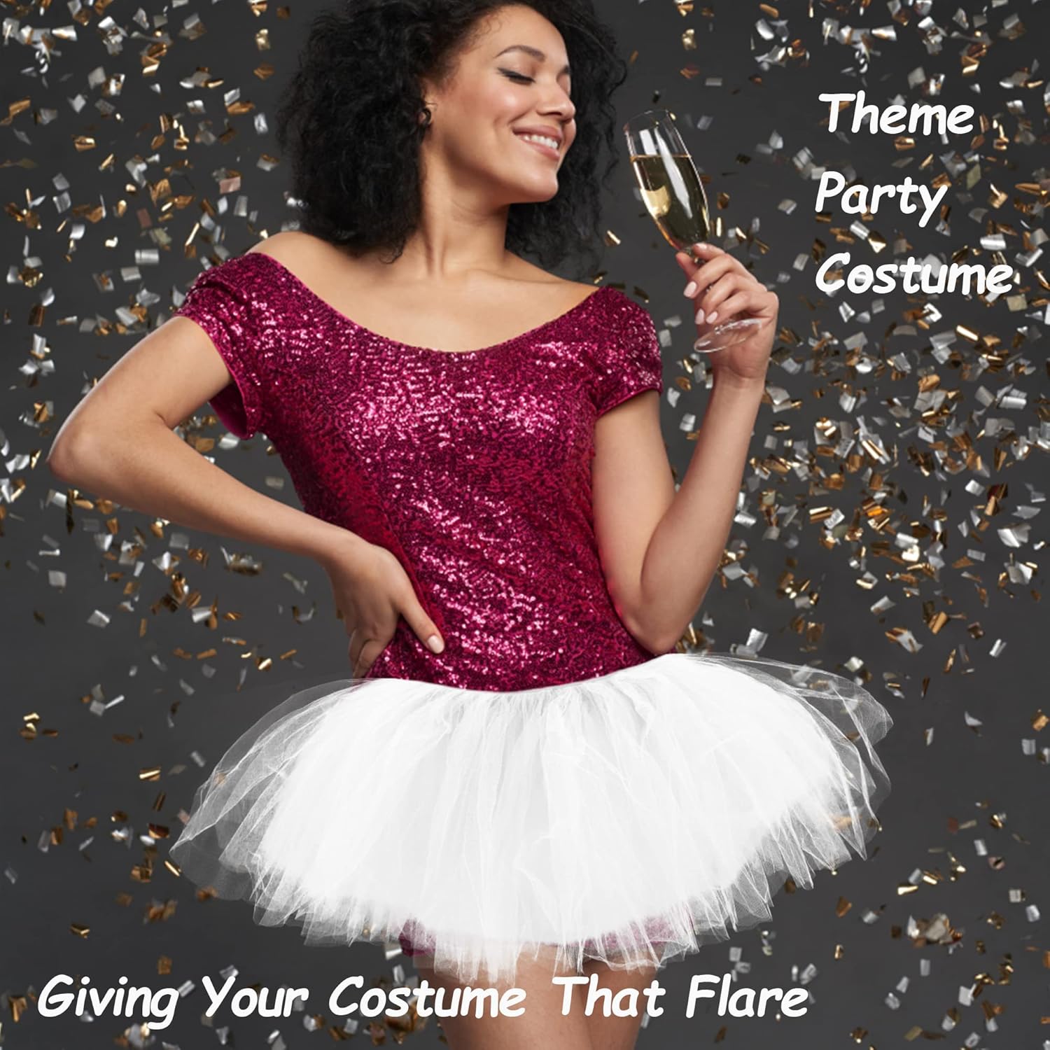 3 Pack Women Teens Adult Tutu Skirt, 5 Layers Puffy Classic Tulle Tutus Skirts for Women Ballet Run Party Halloween Costume - Image 7