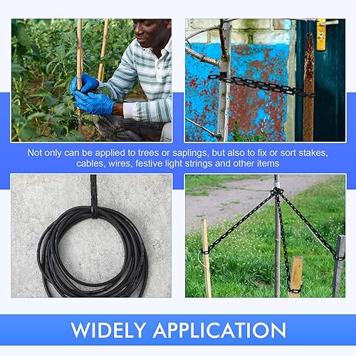Miniatura 5 de 4 correas de plástico para árbol de 50 pies x 12 pulgadas de ancho, correas de soporte ajustables para árboles, cuerda de plantas, correa de