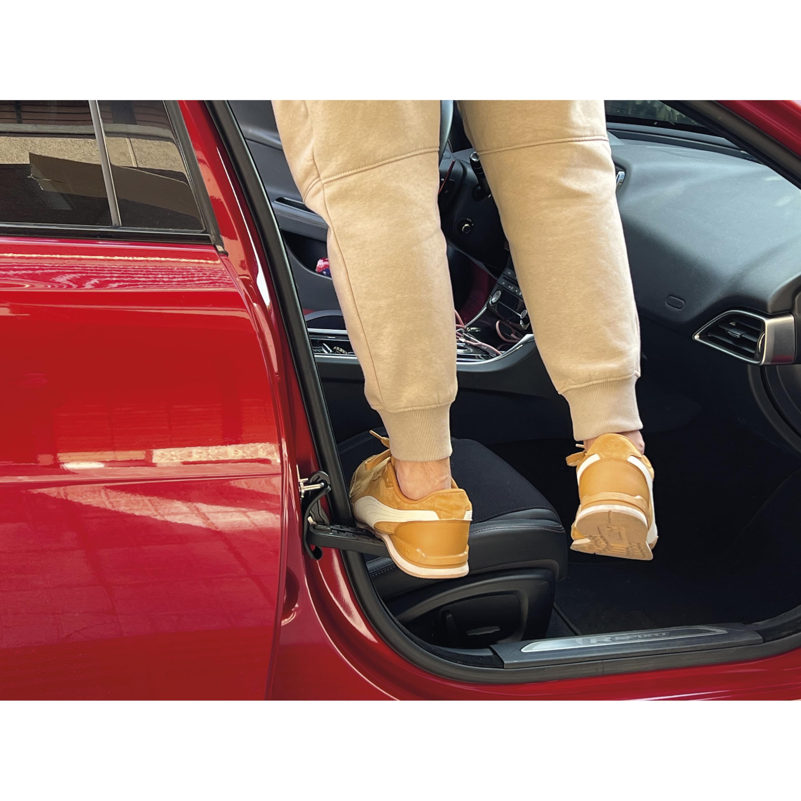 SUMEX S Marche pour Porte de Voiture 21 cm Pédale Pliable pour véhicule avec Marteau de sécurité Livré avec Sac de Rangement Alliage d'aluminium Pédale à Crochet Accès Facile au Toit Supporte jusqu'à