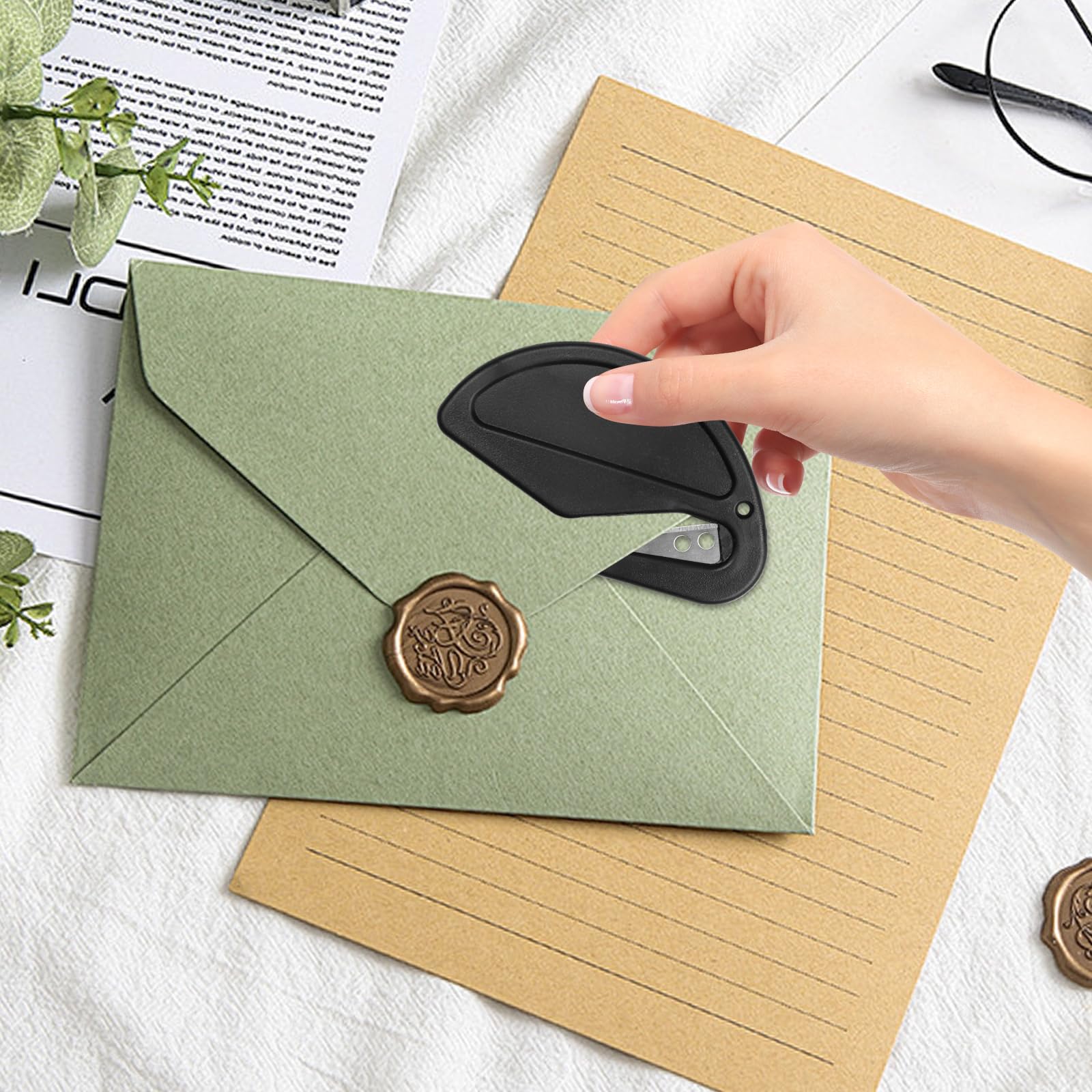 Nożyk do papieru prezentowego Schneider Wrapping Paper Cutter: 4 sztuki mini krajalnica do papieru z otwieraczem do listów, Gift Wrap Cutter na urodziny Boże Narodzenie papier do rękodzieła