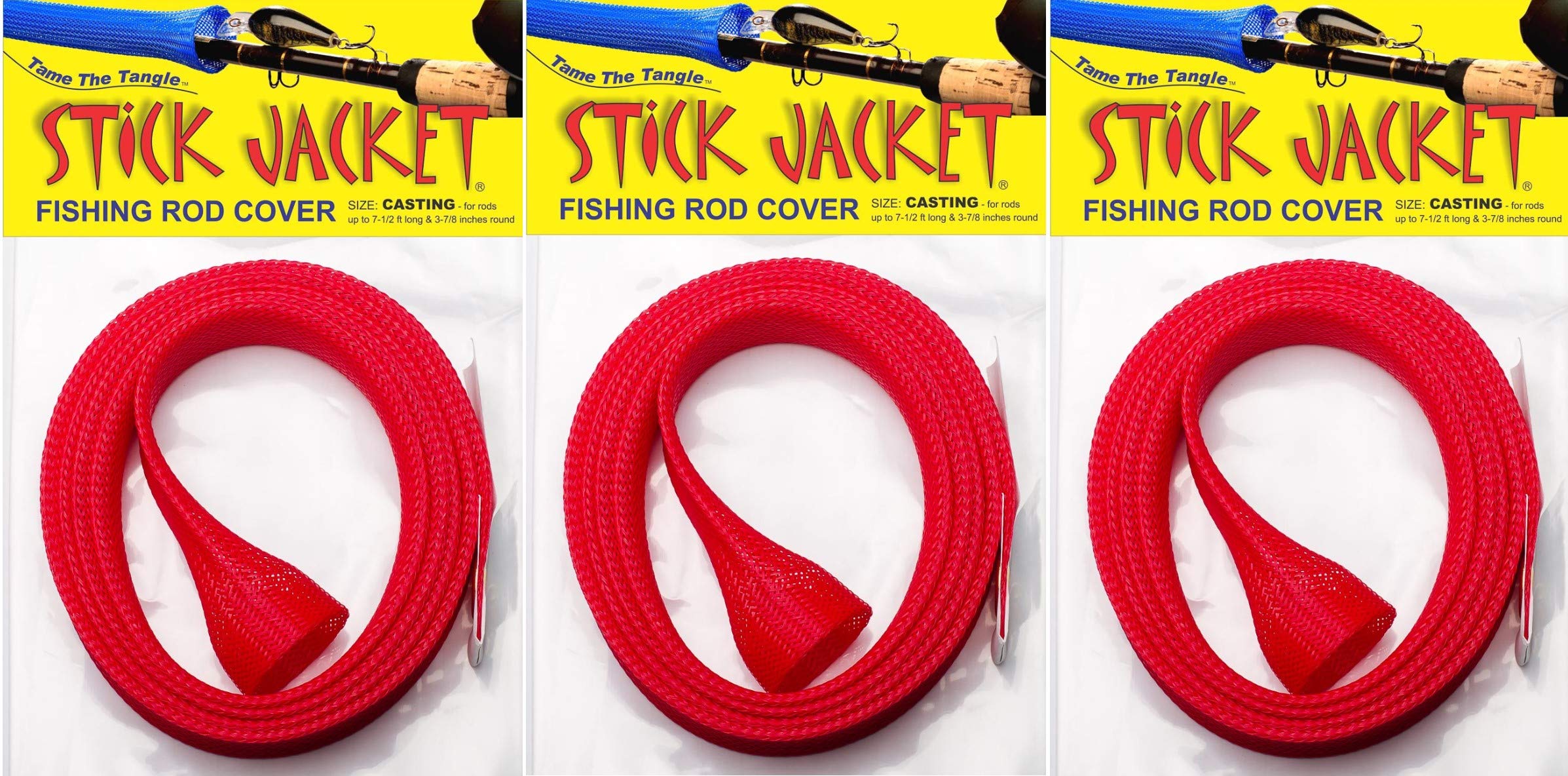 RITE-HITE Orin Briant Stick Jacket Fishing Rod Covers 3 Pack - Casting Red; Keep Your Rod Safe and from Getting Tangled……