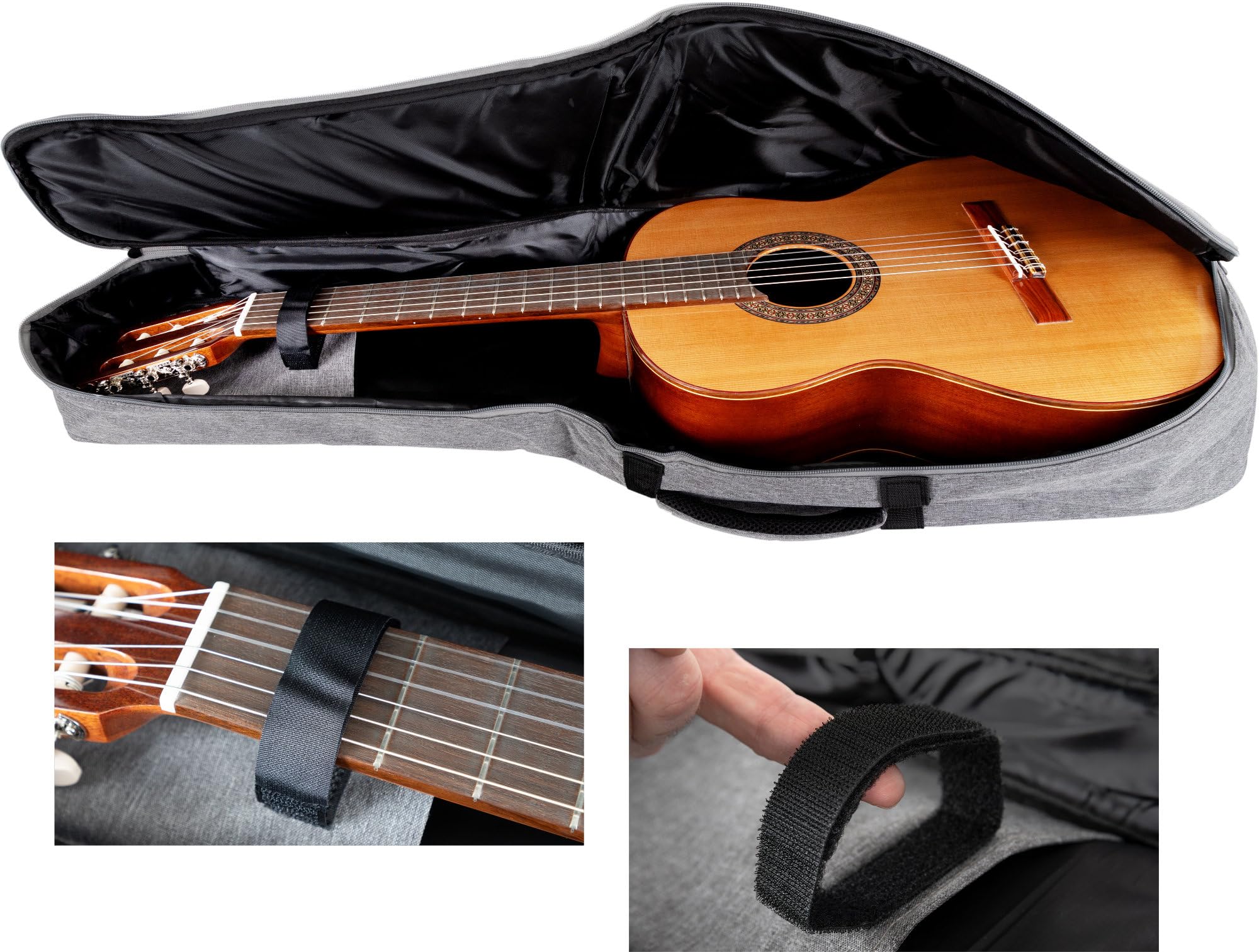 Shaman KGB-103 GY Premium-Line Funda para Guitarra clásica, Exterior Resistente al Agua y desgarros, Correas Mochila Acolchadas Ajustables, Bolsillo Frontal y asa Reforzada.