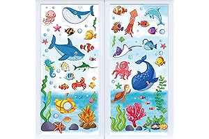 Whaline Ocean Themed Window Clings: Enchanting Undersea Adventure for Walls and Windows