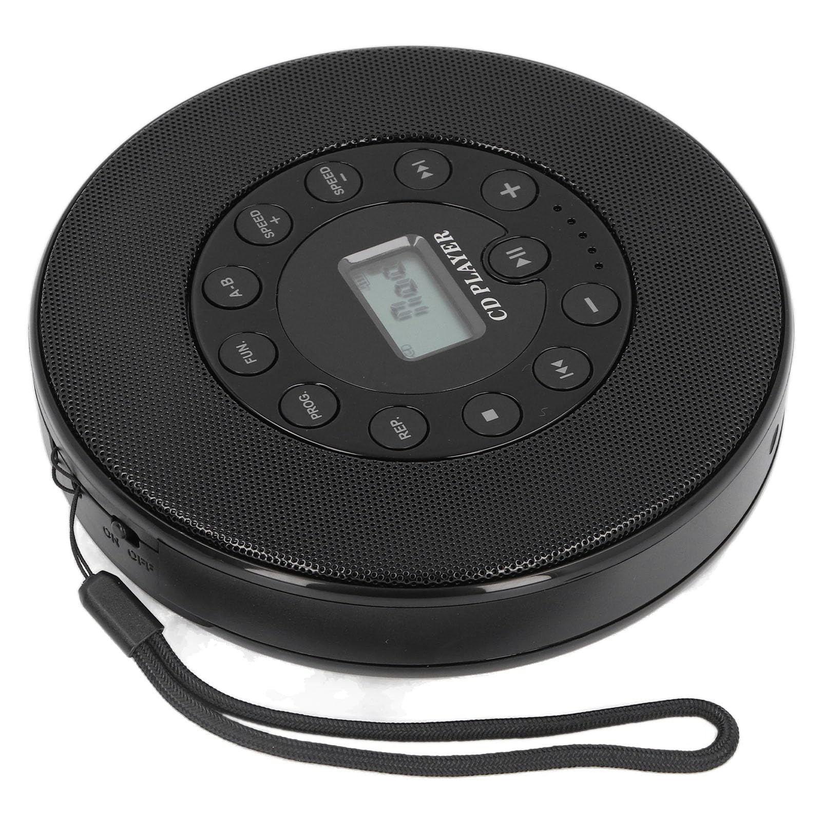 Portable CD Player, Rechargeable CD Player with Built in Speakers Anti Skip Function 1500mAh Battery Supports, Memory Play Function for Car Home Travel Outdoor Use (Black Without BT)