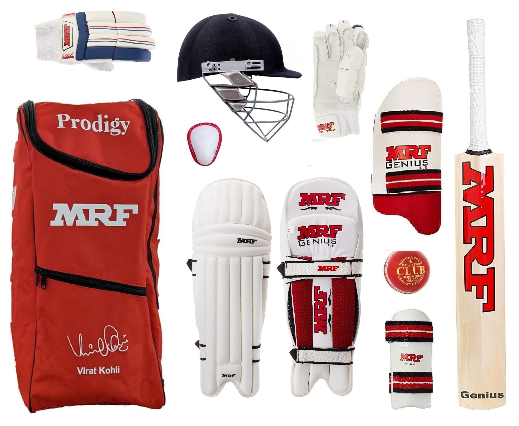 SQ SPORTS Grand Edition (Genius) VK-18 Virat Kolhi Complete Cricket Kit (Set of 4 no Premium (Ideal for 8-10 Years))