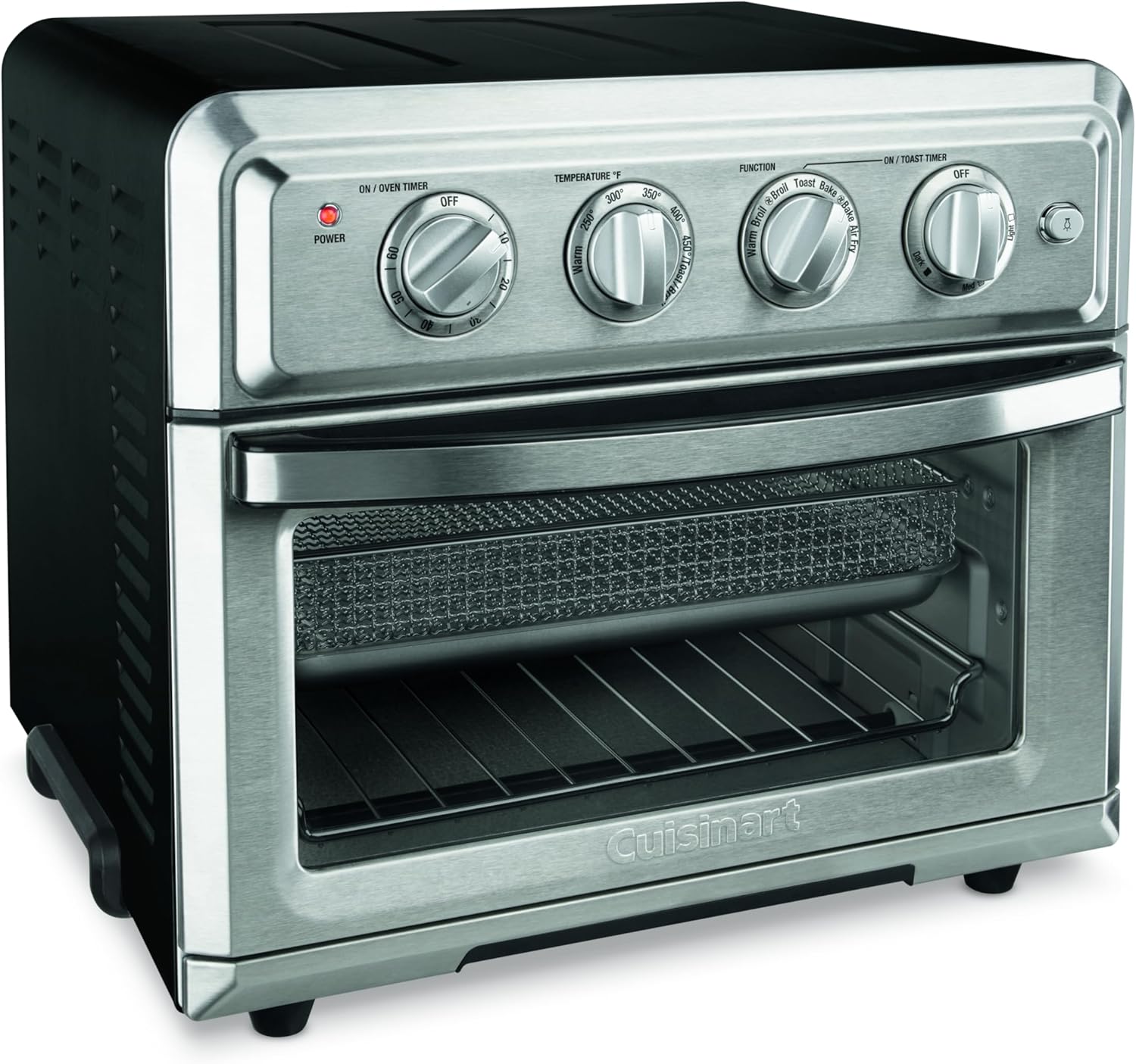 Cuisinart Air Fryer Toaster Oven, 1800W, 8-in-1 with Air Fry, Convection, Broil & Warm, 0.6 Cubic Feet, 60-Minute Timer, TOA-55WM, Stainless Steel