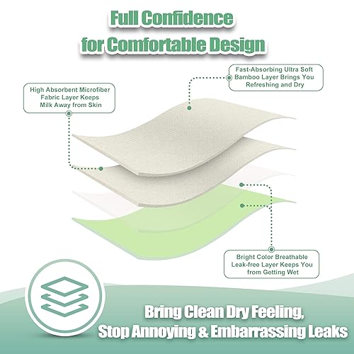 Miniatura 69 de wegreeco Almohadillas para lactancia materna (paquete de 14) + bolsa de lavandería y bolsa de almacenamiento de viaje, opción de 4.7 pulgadas, Pasta