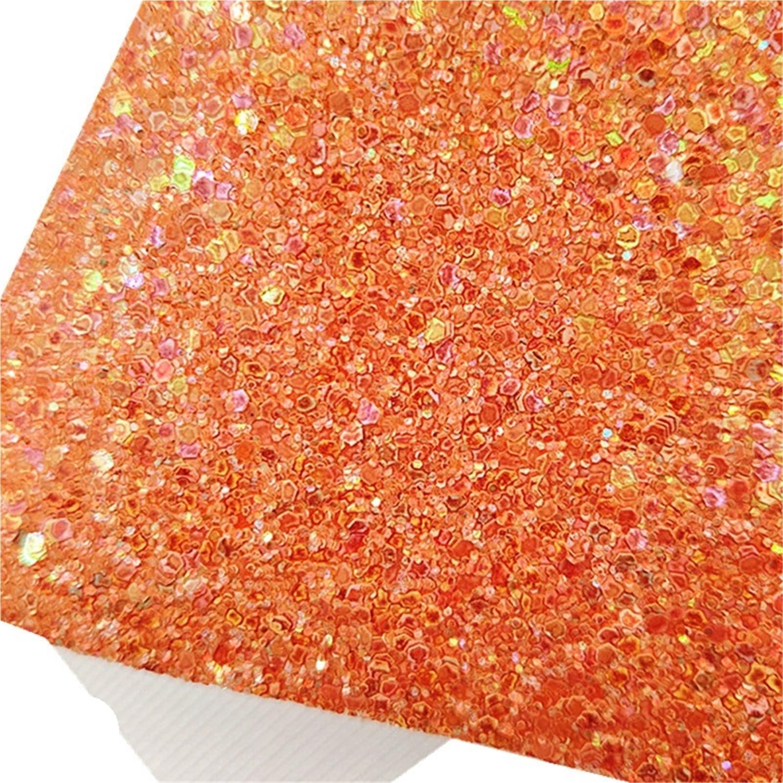 Sparkle PU Leather Fabric Mini Rolls 30x134cm Chunky Glitter Leather Fabric Felt Backing Synthetic for Bows Craft DIY