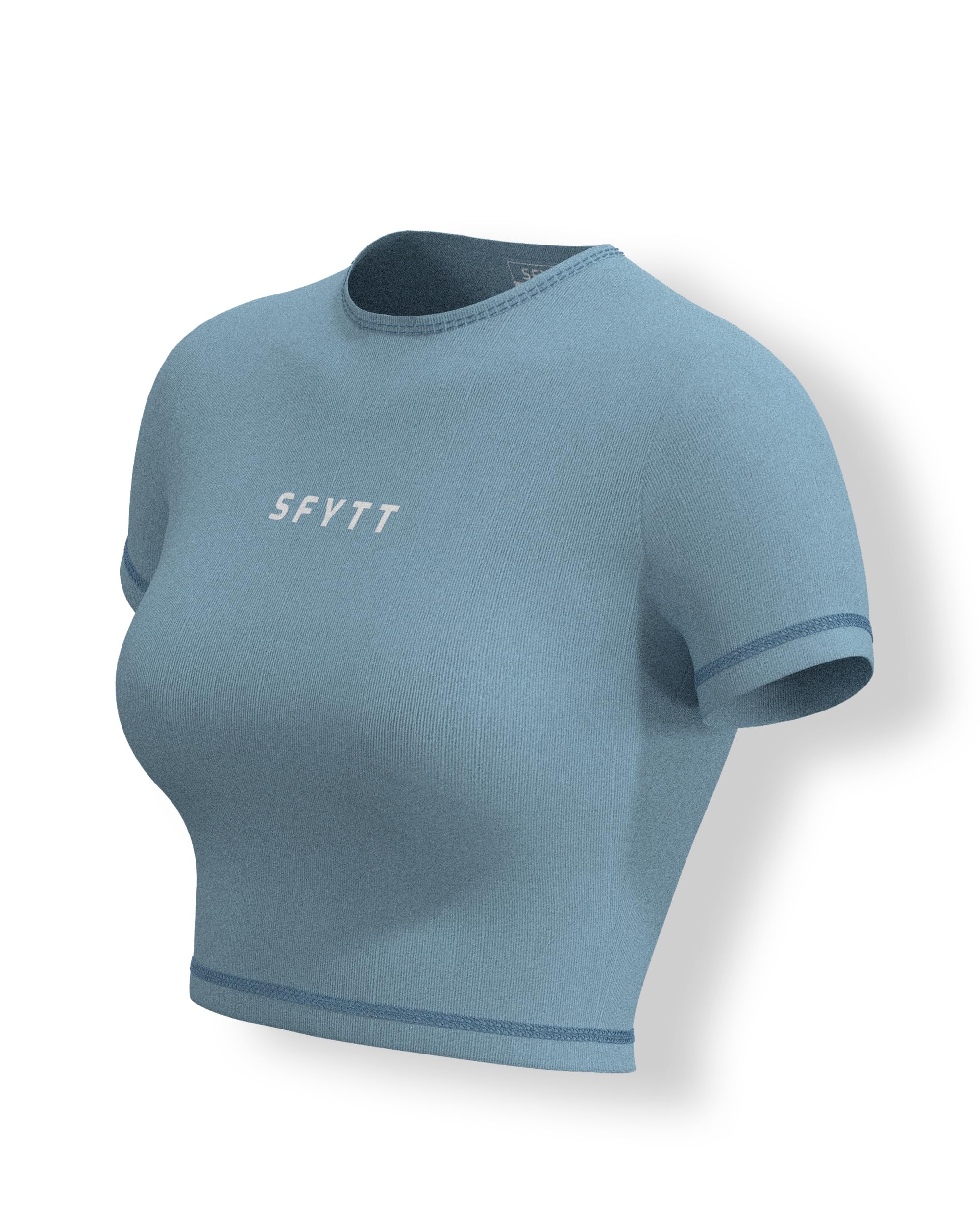 Sfytt Women Gym Crop Top Athletic Yoga Short Sleeve Fitness Tight Tee Outdoor Workout Cropped Tank Tops-picture-17