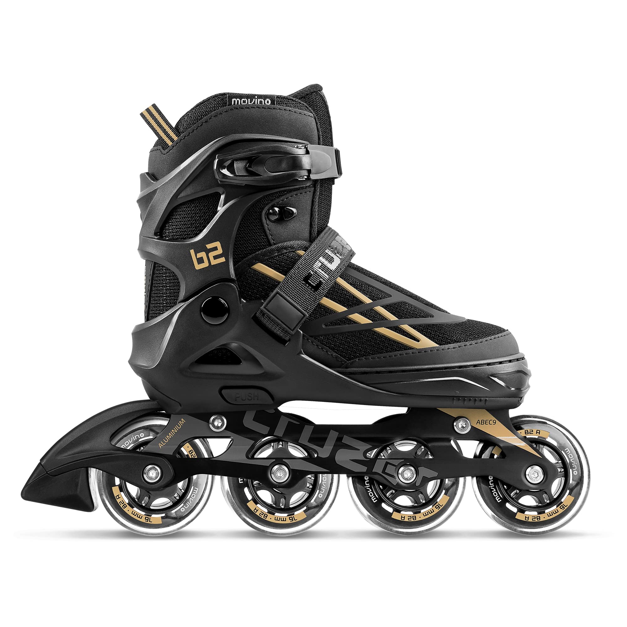 Movino Inline Skates Cruzer B2 Verstellbare Rollschuhe Damen Mädchen Jungen Inliner für Erwachsene mit großen Rädern 76 mm