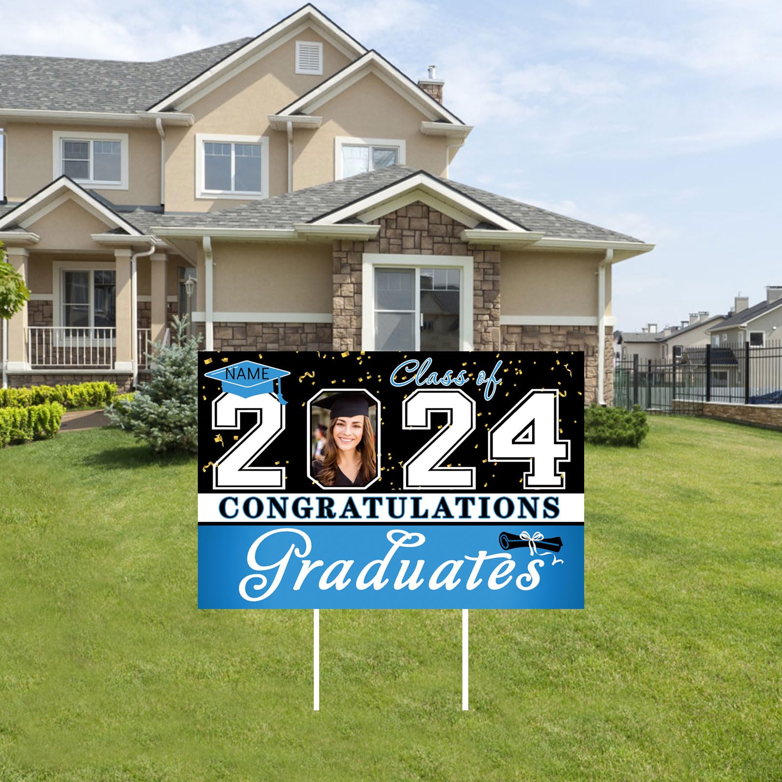 Snapklik.com : Dicodes Custom Photo Graduation Yard Sign 2024 Congrats ...