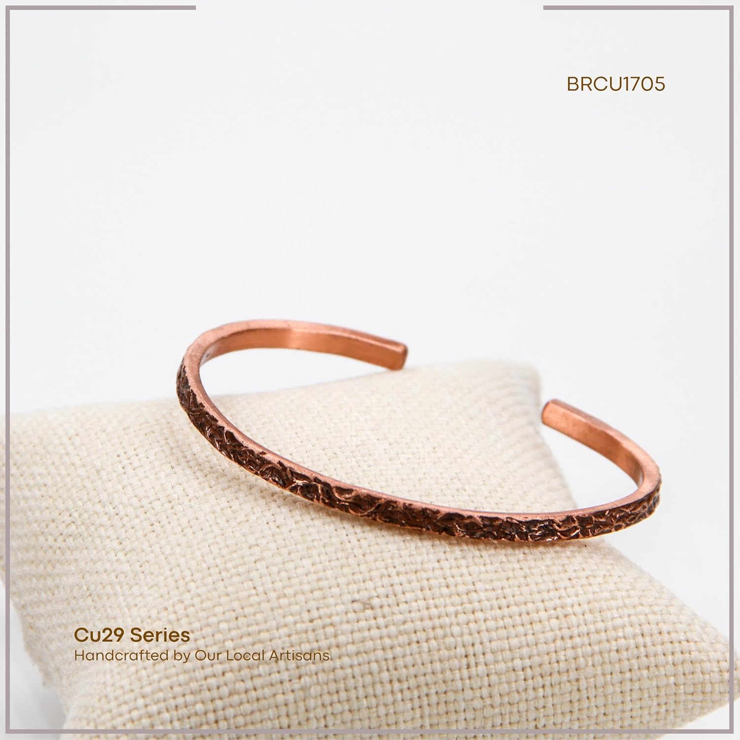 Handcrafted Slim Hammered Copper Cuff Bracelet, Adjustable, Pure Copper, Handmade in Turkey - Image 3