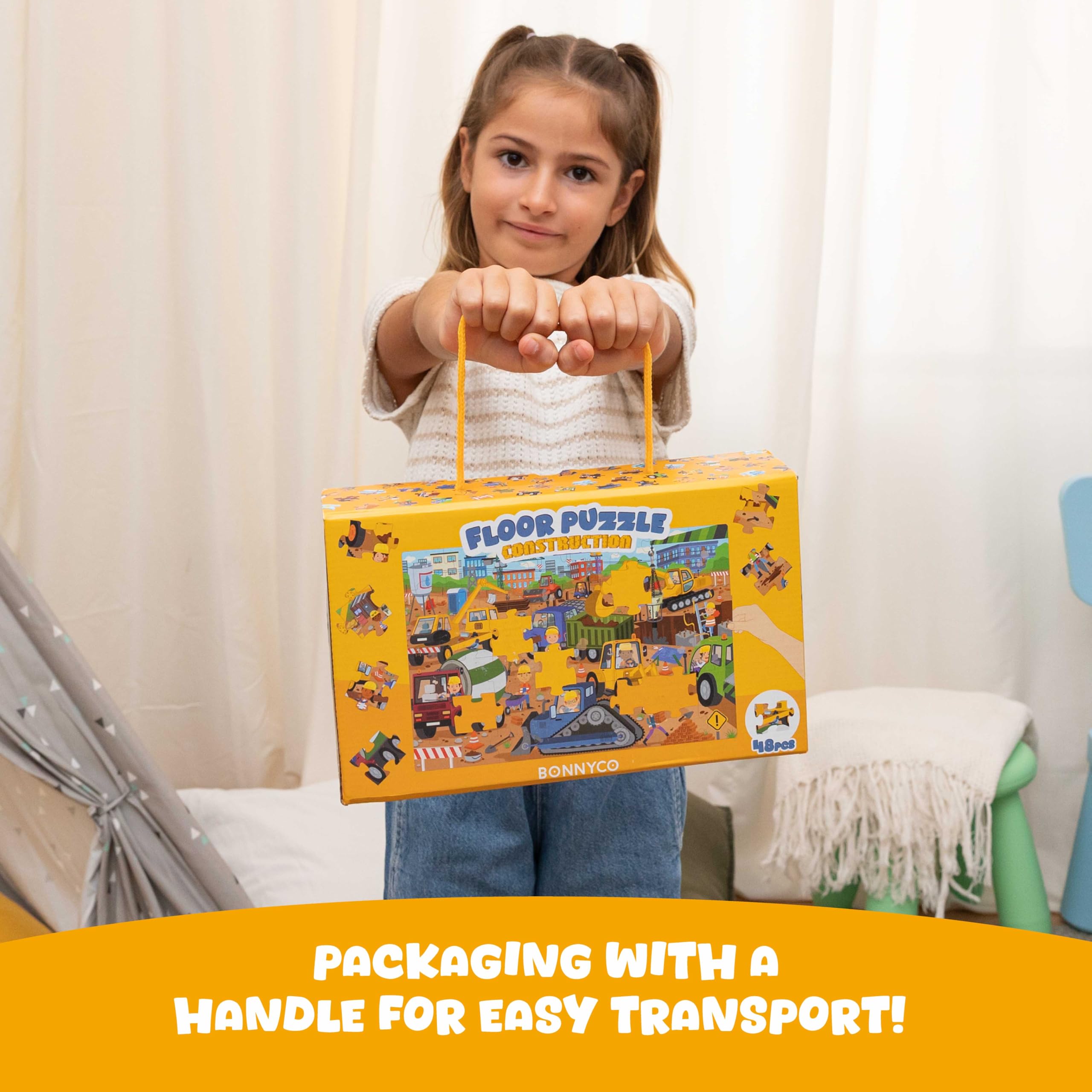 Amazon.com: BONNYCO Giant Floor Puzzles for Kids of Construction