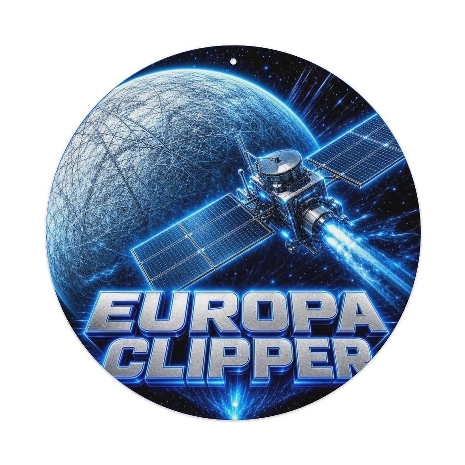 Retro Space Jupiter Europa Milky Way Universe Metal Tin Sign
