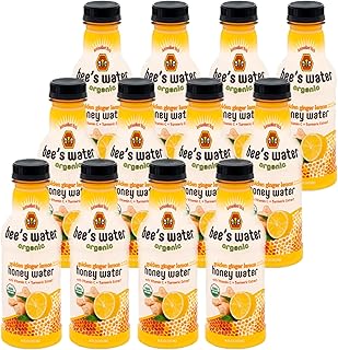Bee’s Water Organic, Antioxidant Honey Water, No Added Cane Sugar, No Artificial Sweeteners, Kosher Certified, Gluten Free and Non-GMO - Golden Ginger-Lemon 16 FL OZ (12 Pack)