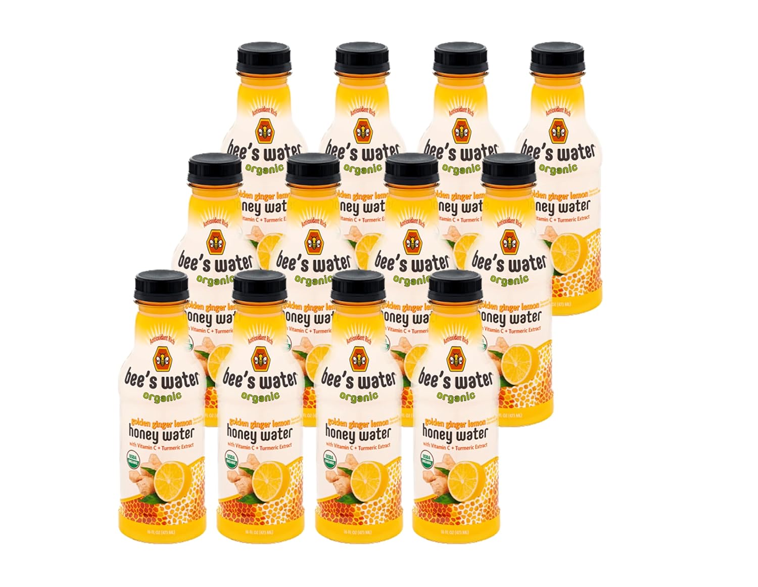 Bee’s Water Organic, Antioxidant Honey Water, No Added Cane Sugar, No Artificial Sweeteners, Kosher Certified, Gluten Free and Non-GMO - Simply Classic 16 FL OZ (12 Pack)