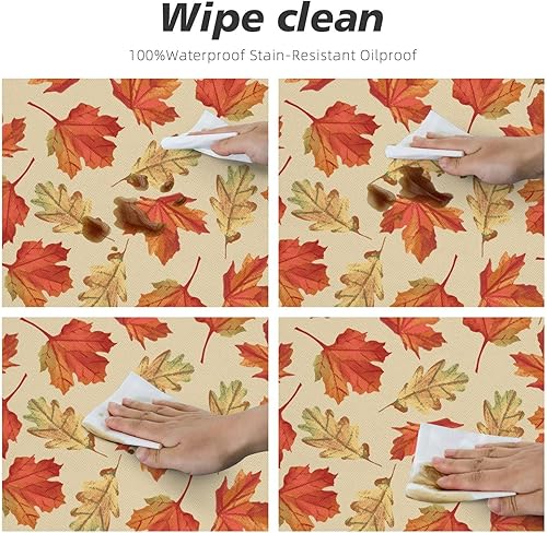 Miniatura 6 de CJXPJZPLD Mantel elástico redondo con diseño de hojas de calabaza otoñal, con borde ajustable para mesa de 45 a 50 pulgadas de diámetro