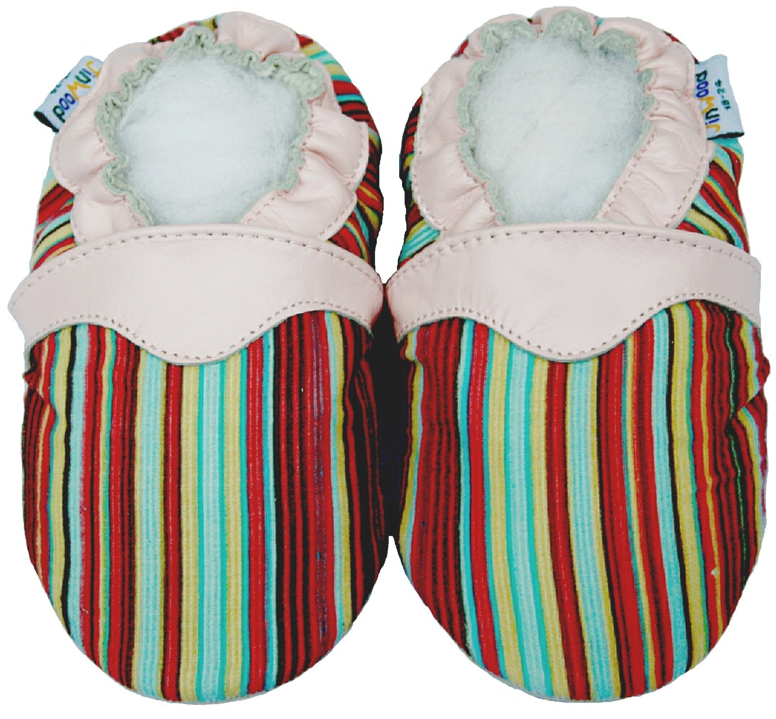 Jinwood Leather Corduroy Baby Shoes Boy Girl Infant Children Kid Toddler First Walk Gift Stripe pink (30-36month, pink)