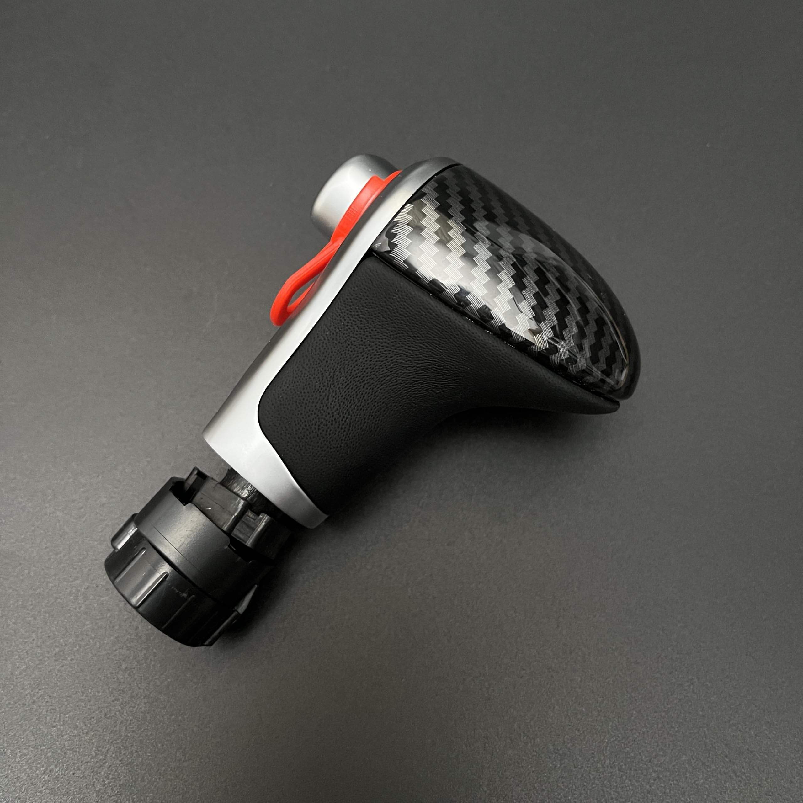 Cgmiboz Chrome Pu Carbon For Audi Q7 Q5 A3 A4 A5 A6 A7 C6 C7 4G1 713 139 4G1713139 Black Pu Leather Gear Shift Knob Left Hand Drive Car(Chrome Pu Carbon)