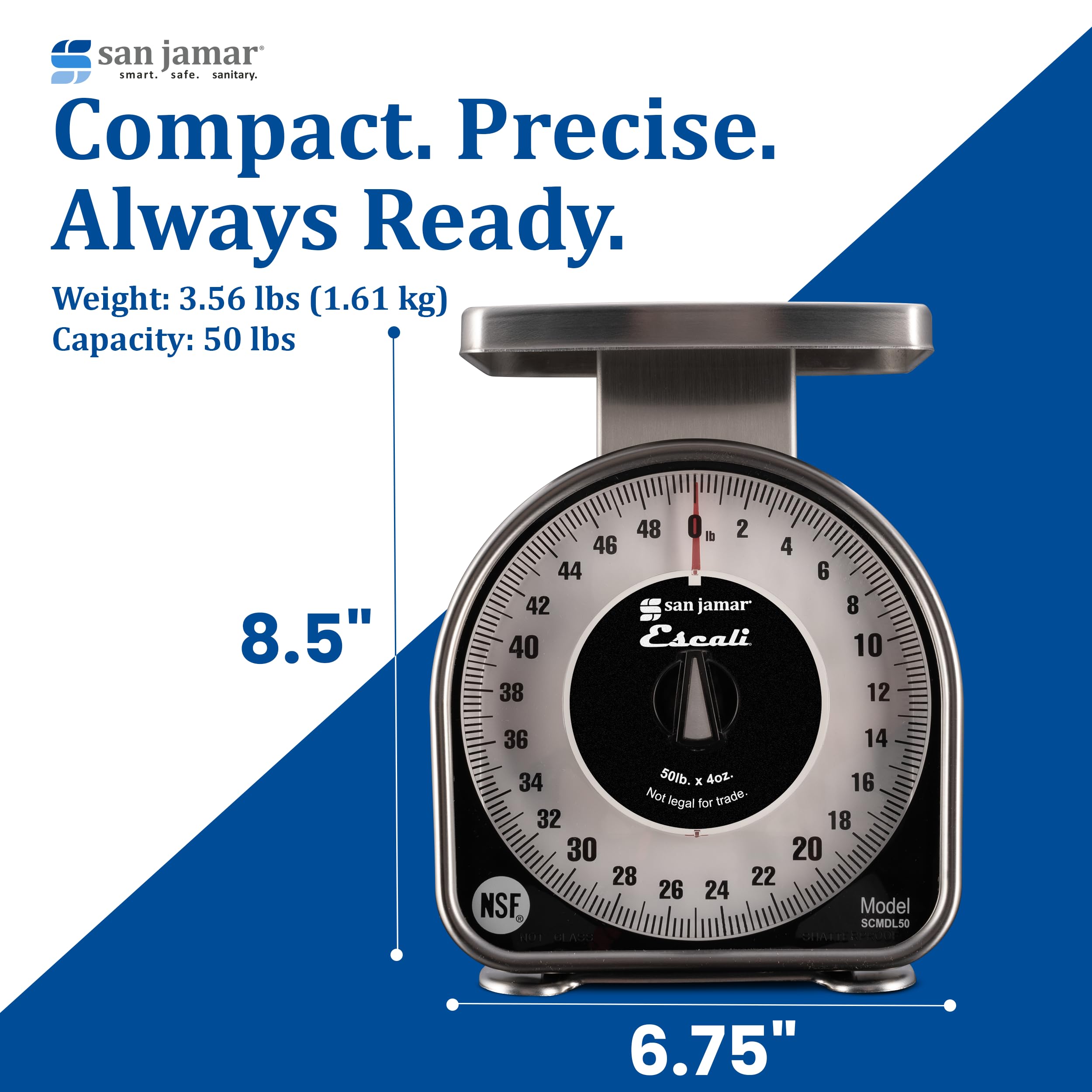 San Jamar SCMDL50 Scale - 50lb Capacity -4