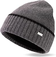 TOP-EX XL/XXL Merino Wool Beanie for Men - Fleece Lined Oversize Winter Knit Hat for Big Heads, Cold Weather Skull Cap