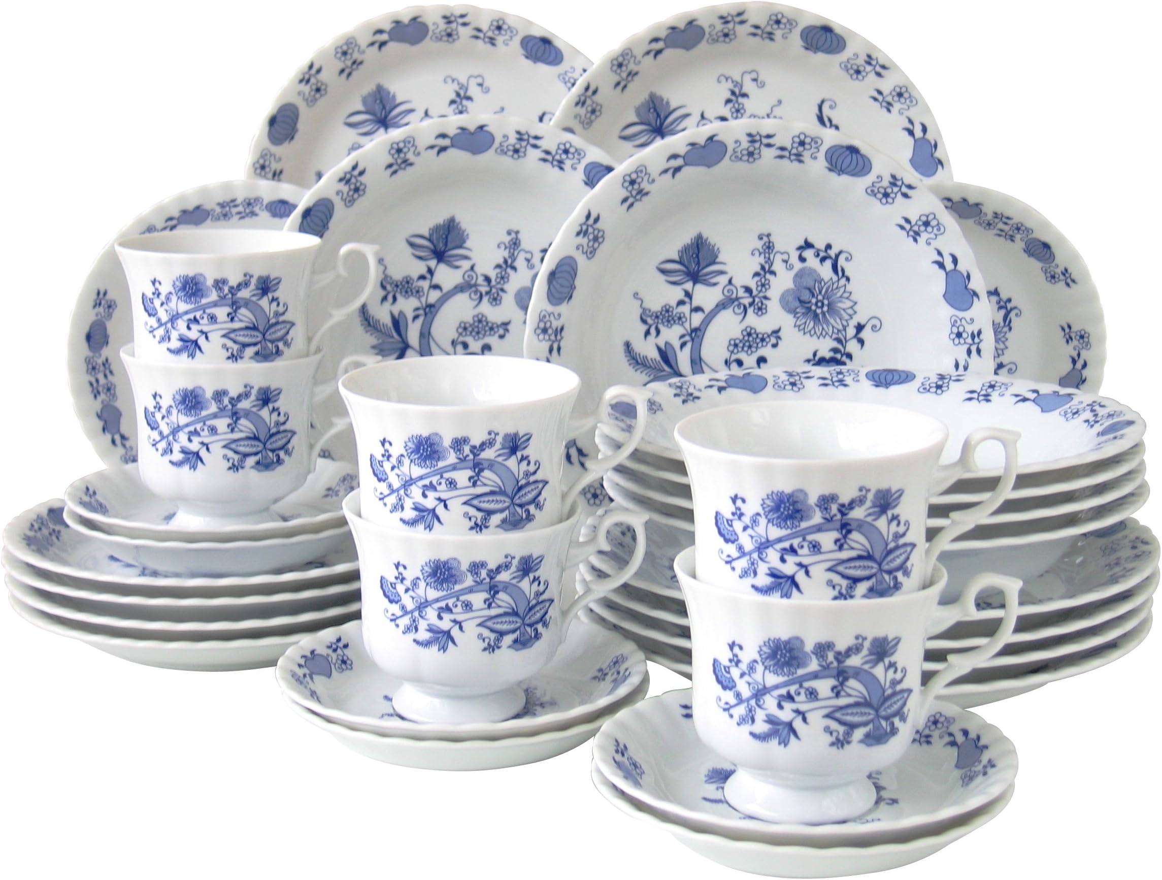 Creatable Ivona Zwiebelmuster Dinner Ware Set, Porcelain, Multi-Colour, 30-Piece