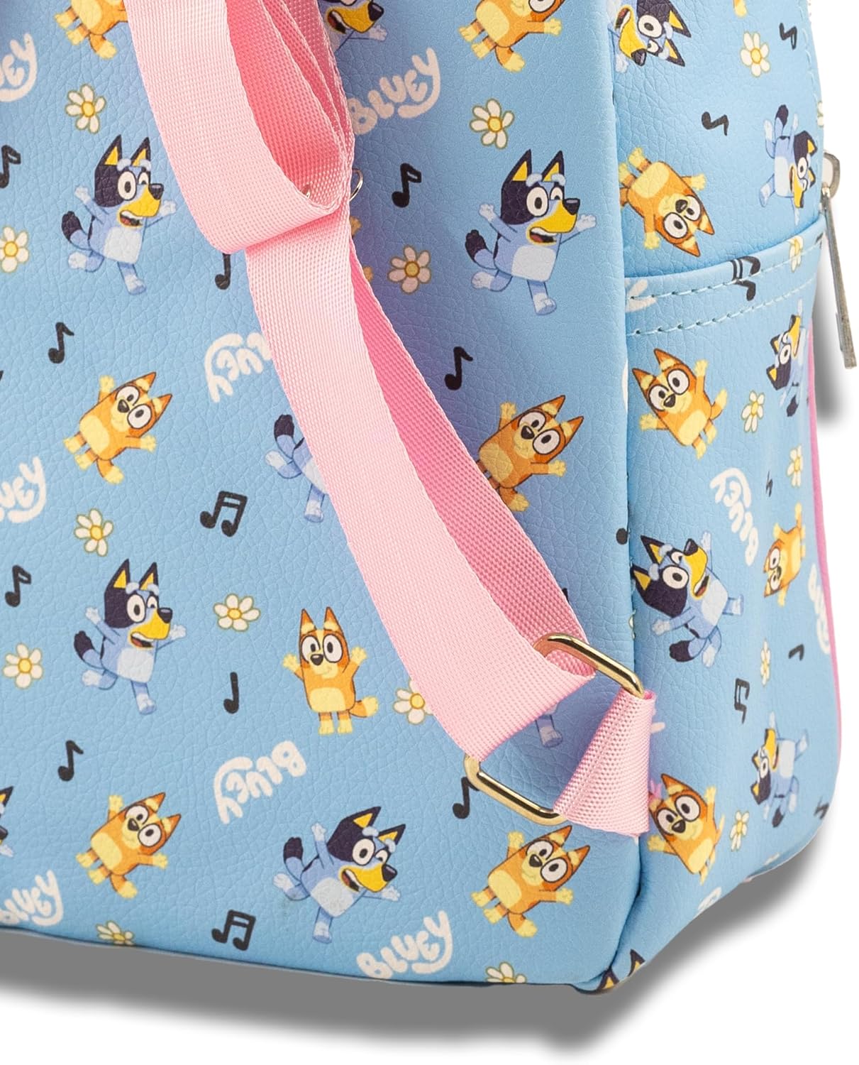 Fast Forward Bluey Mini Backpack for Kids & Adults | 10" PU Leather Bluey Backpack Purse Featuring Bluey | Toddler Travel Bag, Small Backpack Bookbag for School, Travel, or Everyday Use | Ages 3+ - Image 5