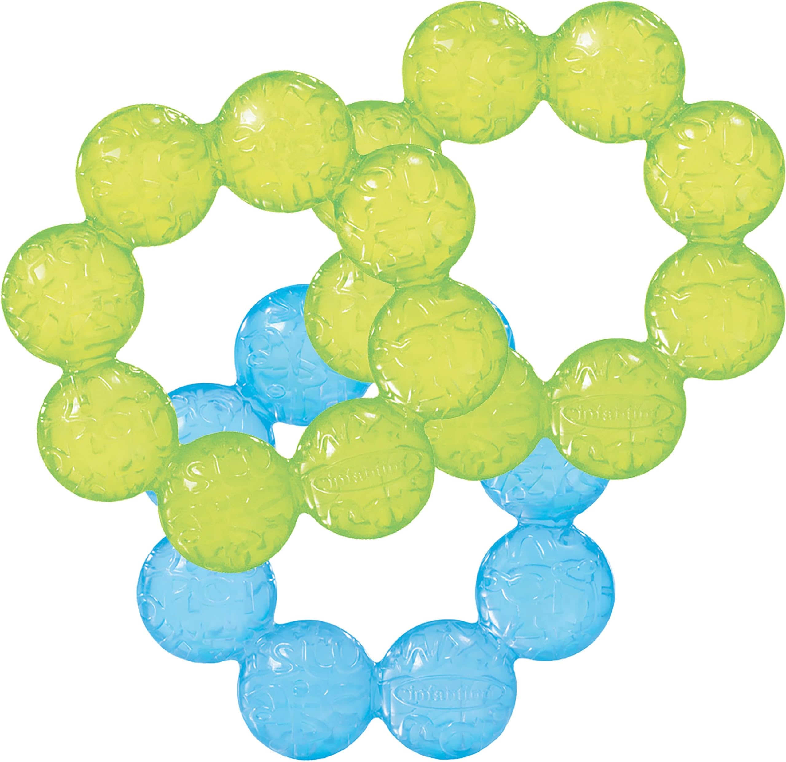 Water Teethers – Sensory Exploration, Teething, Cooling & Massaging Relief for Sore Gums, Lime & Blue, 3-Pack