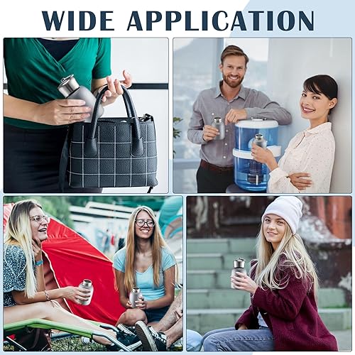 Miniatura 7 de Mifoci Mini botella de agua de acero inoxidable de 10 onzas, botella de agua térmica con aislamiento delgado, botella de agua fría caliente al