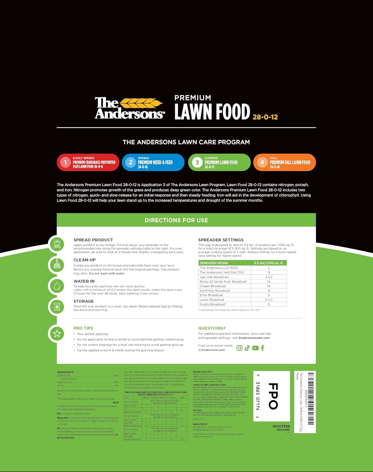 The Andersons Lawn Program | Full Season Fertilizer Program | Covers up to 5,000 sq ft