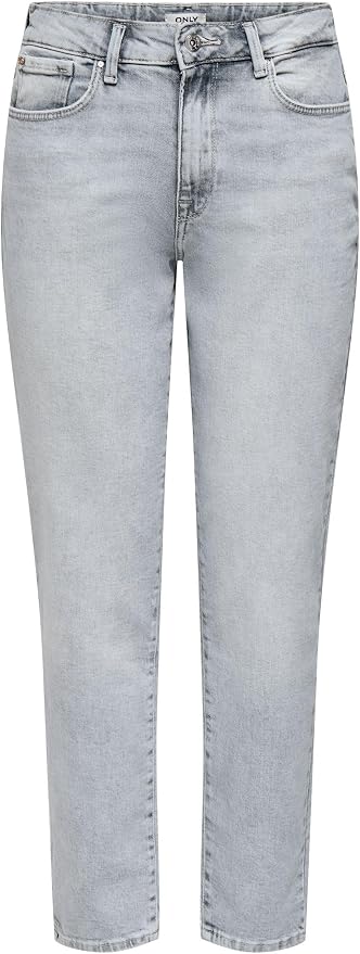 Jeans Only Onlemily Cintura Alta Corte Straight Gris