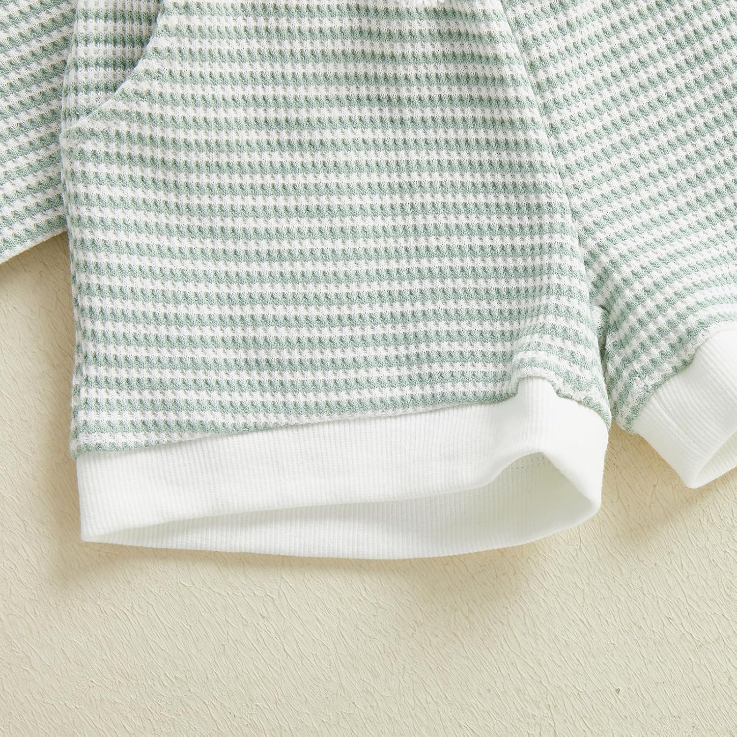 Summer Toddler Baby Boy Hunting Outfit This Is Gods Country Waffle Striped Short Sleeve Shirt Shorts Clothes Set - Image 5