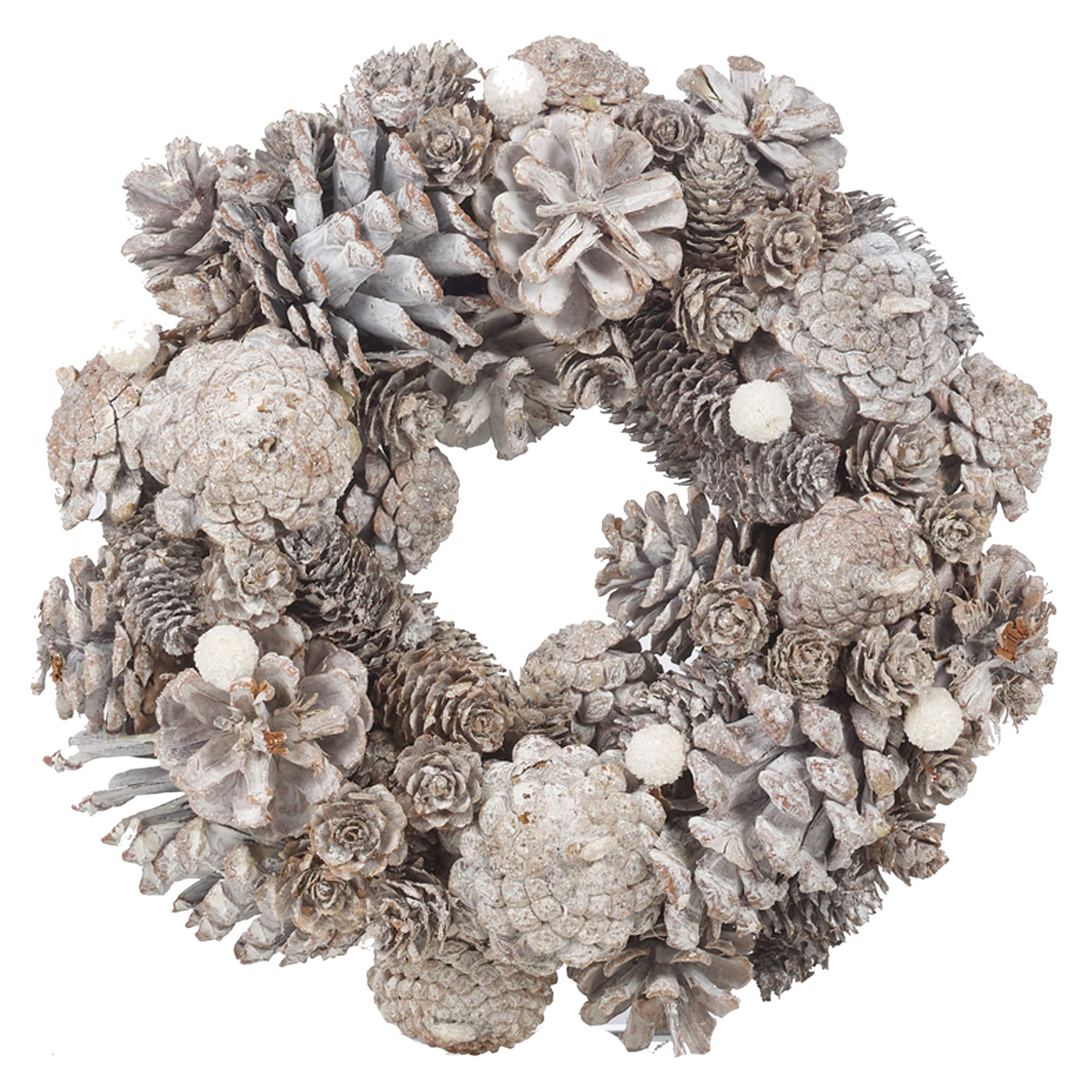 URBNLIVING Decorative Classic Artificial Design Gold & Silver Glitter Pinecone Wreath Tabletop Centerpiece Decoration (Gold)