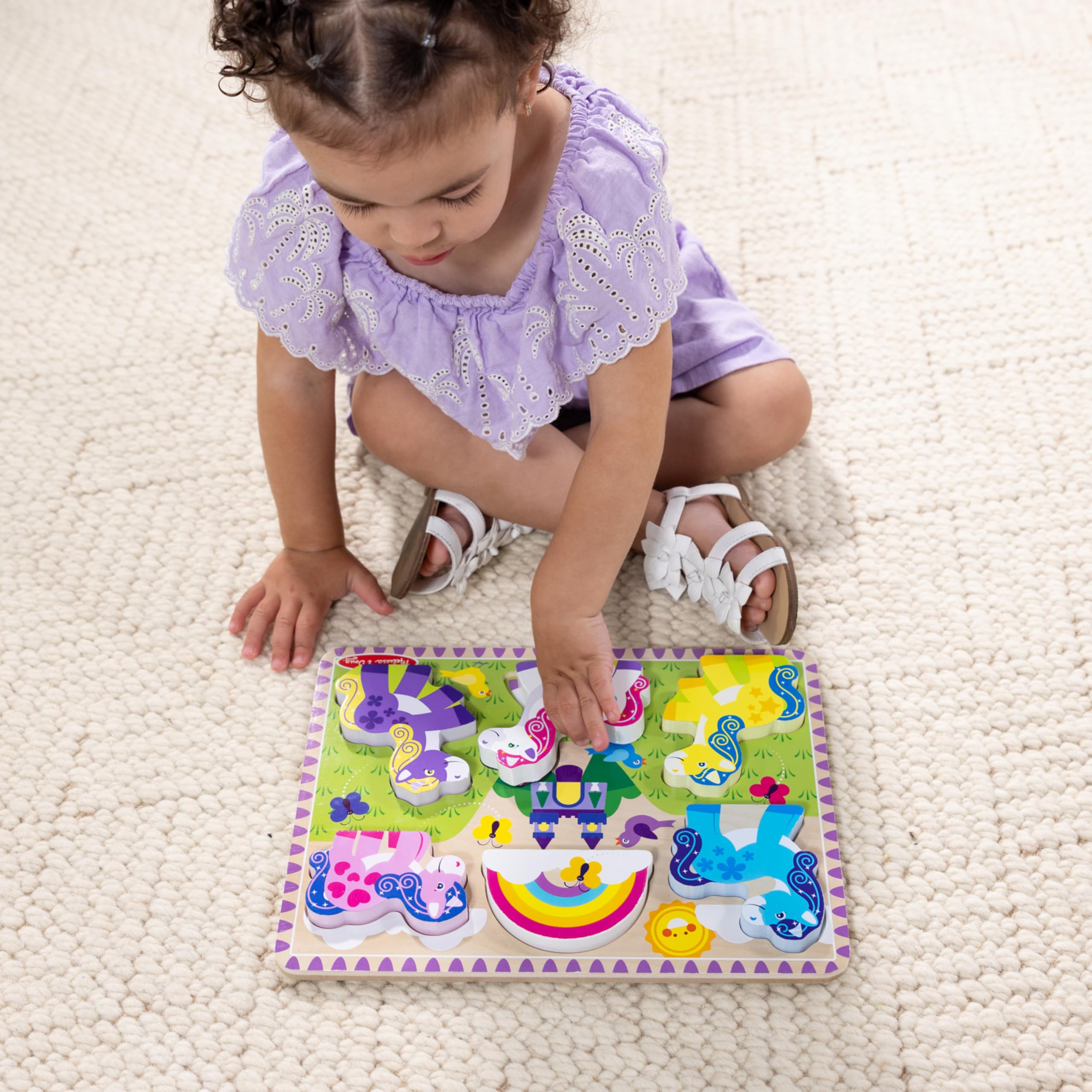 Melissa & Doug Creature marine, puzzle in legno a tema oceano con pezzi grandi – 7 pezzi