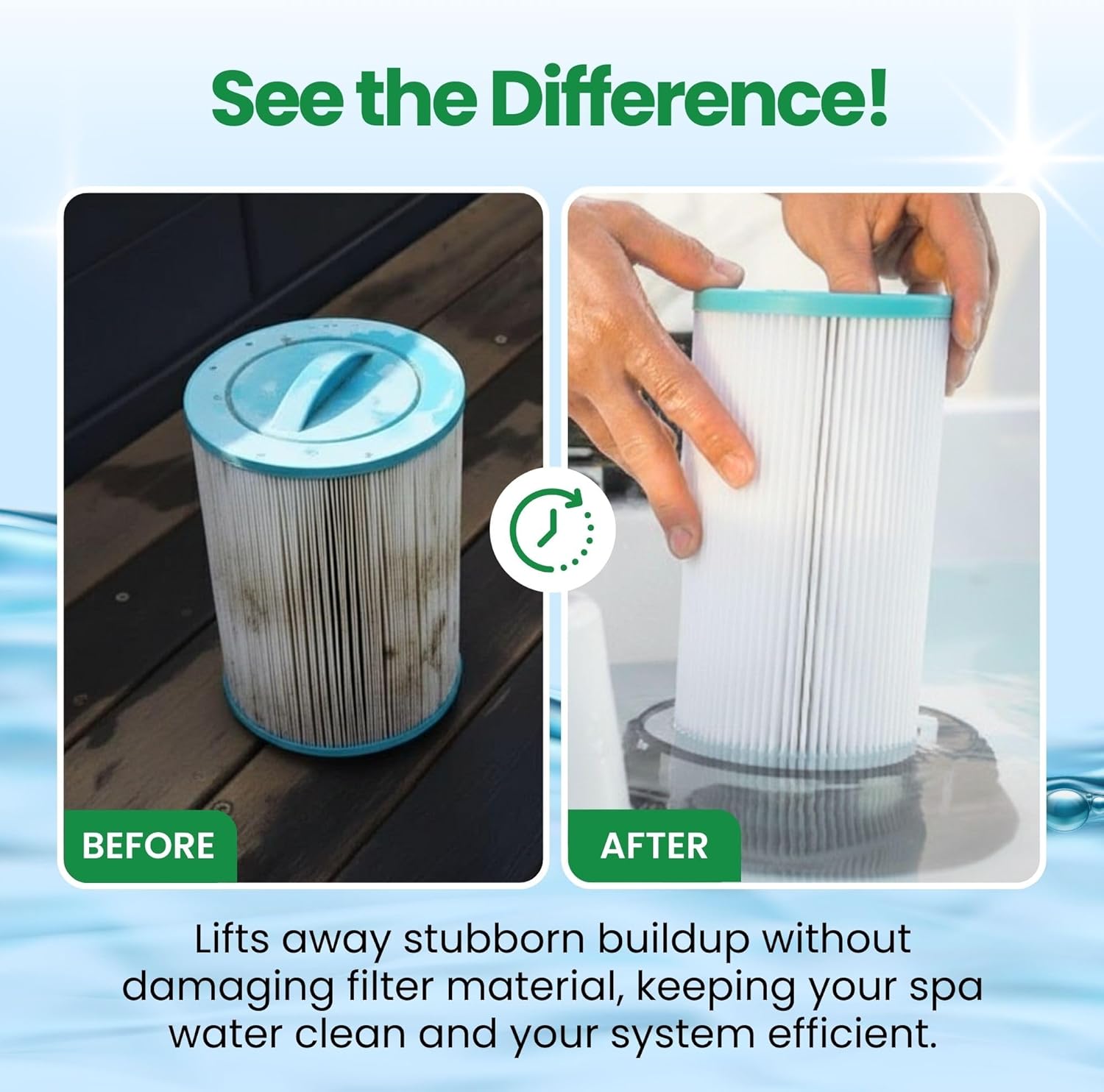 Spa Filter Cleaner - Weekly Hot Tub Filter Soak, Powder Formula, Removes Oils Grime and Debris, 2.2 lb, Extends Filter Life, Promotes Water Clarity