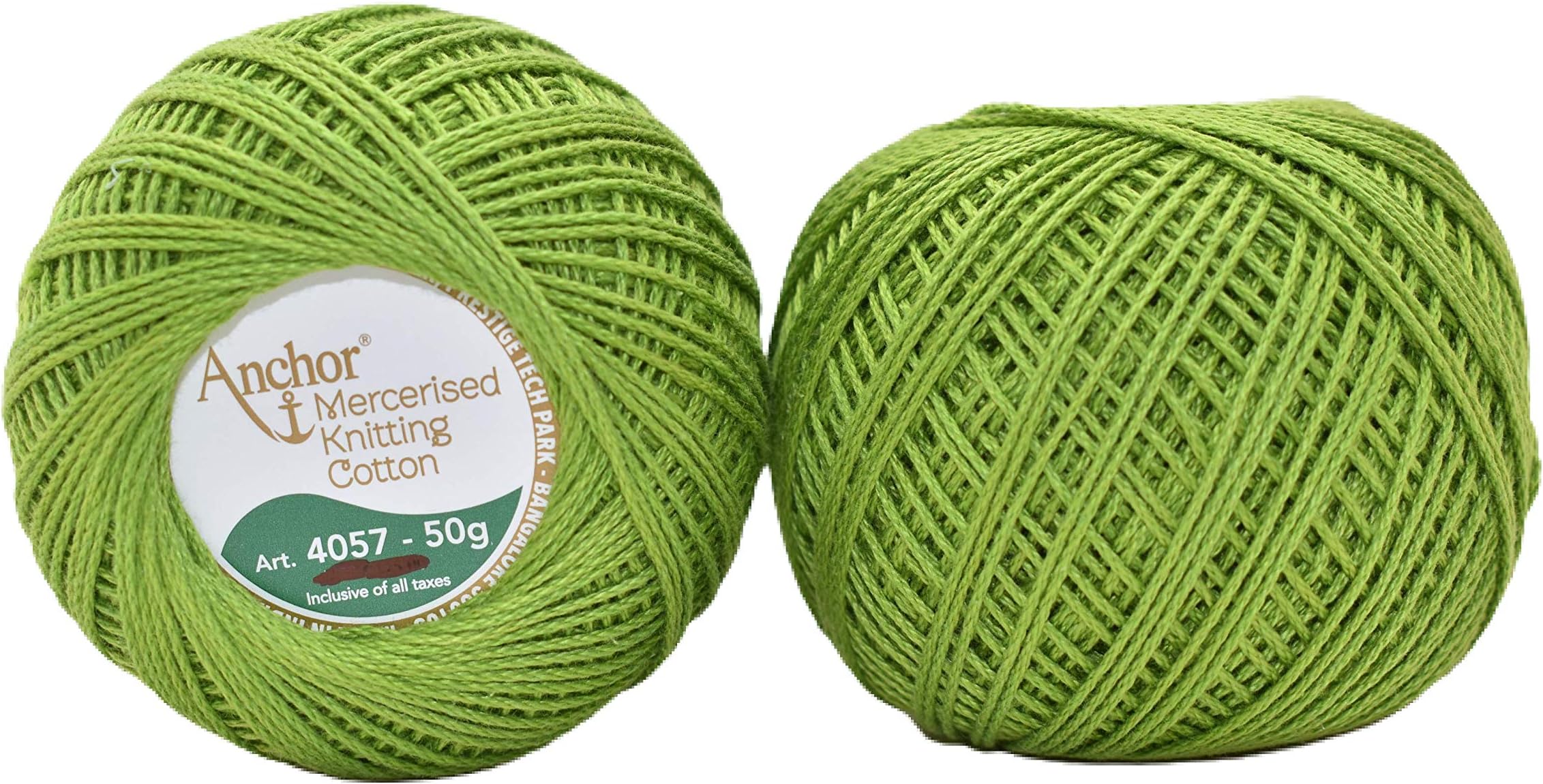 HUNNY- BUNCH® Premium Anchor Mercerised Knitting Crochet Cotton Thread Yarn Balls for Knitting, Weaving, Embroidery, DIY and Craft Making (Art. 4057) 50G - Pack of 1 (256)
