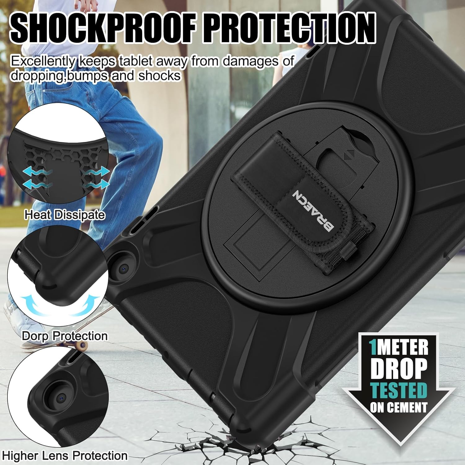 BRAECNstock for Amazon Fire HD 8 Tablet Case (12th Generation, 2024/2022) 8